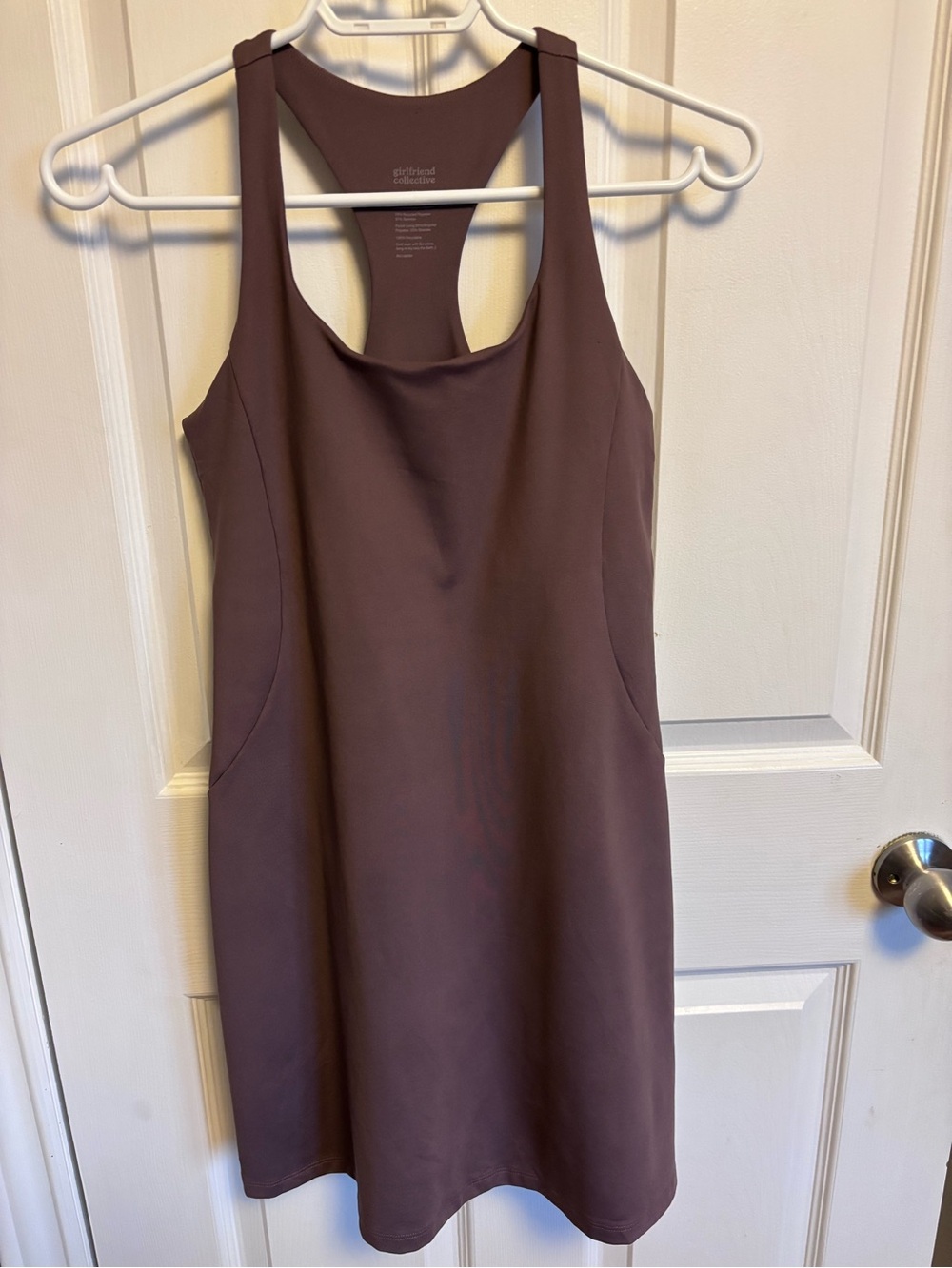 Girlfriend Collective Paloma Racerback Exercise Dress Brown Medium M